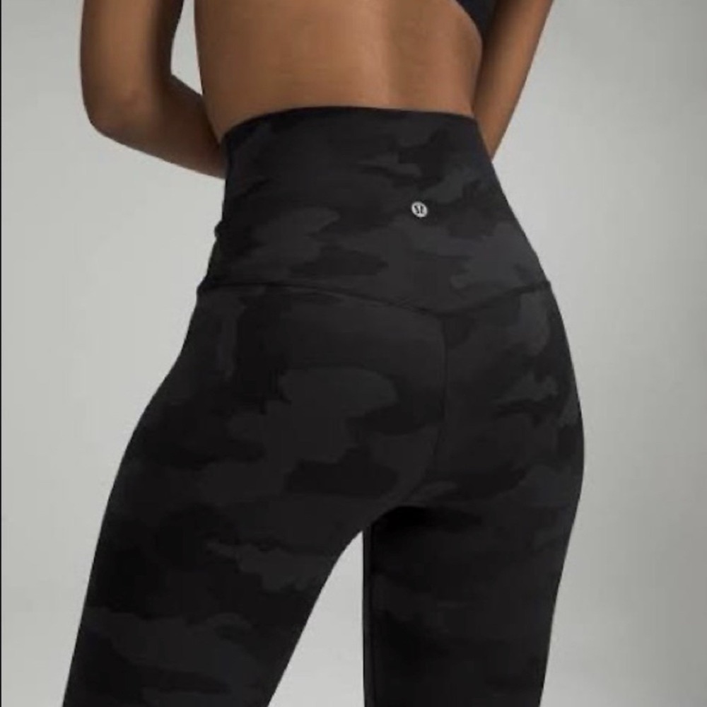 Lululemon Align Pant II 25" Incognito Camo Multi Grey‎ Leggings Size 2